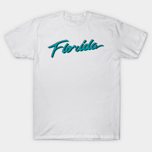 Florida Vice Teal Black Silver T-Shirt